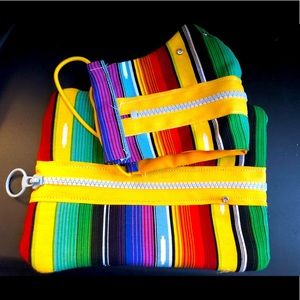 Mexican mutlicolor Zip the lips face mask with bag